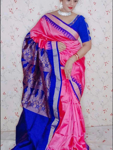 papasilk Temple Border Sambalpuri Art Silk Saree