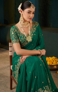 XOOM LADY एम्ब्रॉइडरेड बॉलीवुड साटन साड़ी