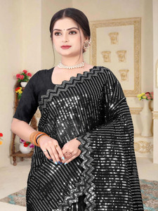 FERVIK FASHION Embroidered, Embellished Banarasi Georgette Saree