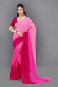 kashvi sarees Solid/Plain Bollywood Georgette Saree