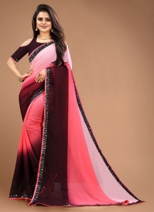 PARASITE Ombre, Color Block Bollywood Georgette Saree