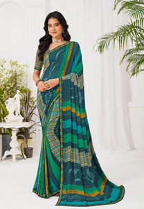 Laxmipati sarees प्रिंटेड डेली वियर जोर्जेट साड़ी