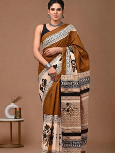 Tetarwal Floral Print Daily Wear Pure Cotton Saree