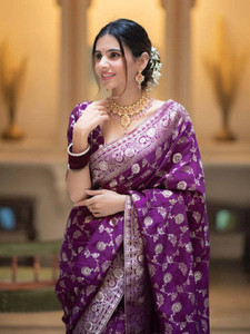 KANGLI Woven Banarasi Cotton Silk Saree
