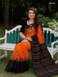 VAMIKASAREE Printed Sambalpuri Pure Cotton Saree