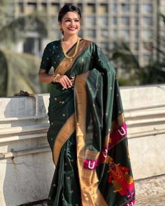TAYOBOX Woven Paithani Art Silk Saree