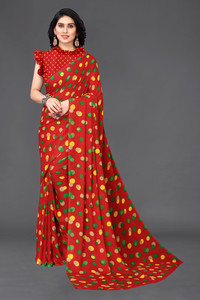 Sareezaa Printed, Ombre, Floral Print Bollywood Georgette Saree