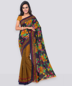 Anand Sarees Printed, Paisley, Floral Print Daily Wear Georgette Saree