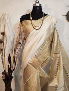 PRIYESHA TEXTILES Striped Assam Silk Pure Cotton, Cotton Silk Saree