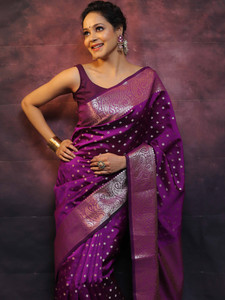 ZILVIRA Woven Kanjivaram Jacquard, Art Silk Saree