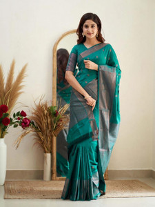 MAA AMAR FASHION Self Design, Woven Banarasi Jacquard, Silk Blend Saree