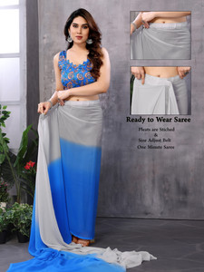 VILLAGIUS Digital Print, Printed Bollywood Georgette Saree