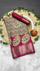 RegalDrapes Printed Bollywood Art Silk, Silk Blend Saree