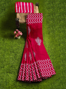 LOVWEAR Printed Daily Wear Pure Cotton Saree