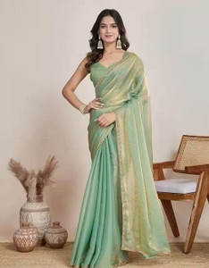 SROLY Embellished Bollywood Supernet Saree