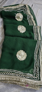 MINE CHOICE Floral Print, Embroidered Daily Wear Georgette Saree