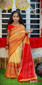 centre saree oraP Self Design Bollywood Cotton Blend Saree