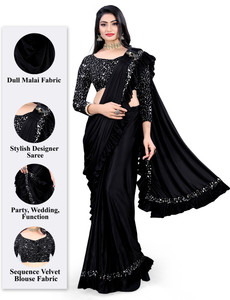 HARIOM FASHION Embellished Bollywood Lycra Blend Saree