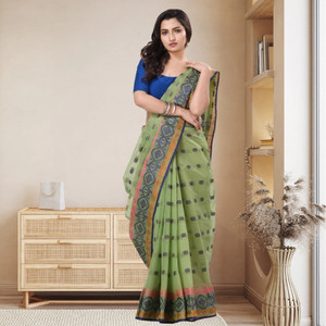 TANTLOOM Woven Tant Handloom Pure Cotton Saree