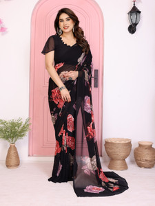 TTH Floral Print Bollywood Georgette Saree