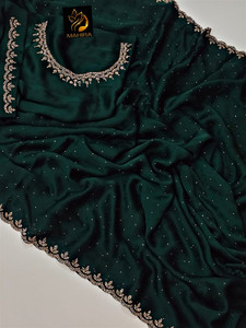 ADITYCREATION Embellished Bollywood Satin Saree