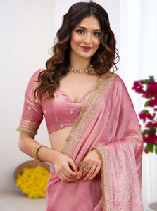 SANSKAR TEXTILE Embellished Bollywood Georgette Saree