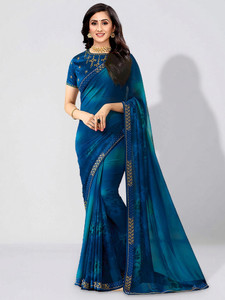 RUKHA FAB Self Design Daily Wear Georgette, Pure Silk Saree