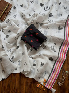 bharadwaj Printed Kanjivaram Cotton Linen Saree