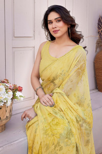 MIRCHI FASHION Printed Daily Wear Georgette, Chiffon Saree