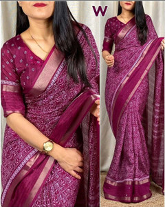 Ridham Printed Kalamkari Silk Blend Saree