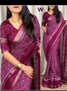 Ridham Printed Kalamkari Silk Blend Saree