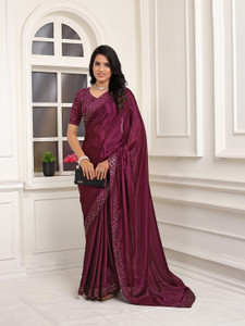 Pionex Embroidered Bollywood Chiffon Saree