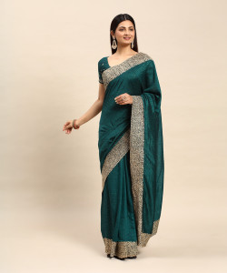 KASEE Embellished, Embroidered Bollywood Silk Blend Saree