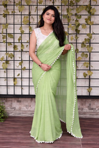 Radha Krishna Enterprise Solid/Plain Bollywood Viscose Rayon Saree