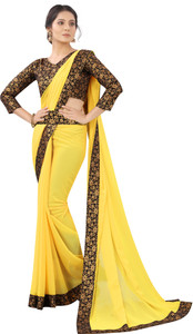 Rashiklal & Co. Solid/Plain Bollywood Georgette Saree