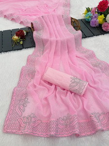 jd fashion Embroidered Venkatagiri Georgette Saree