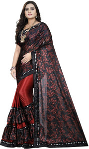 Karyavar Floral Print Bollywood Lycra Blend Saree