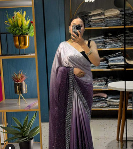 TiShU Self Design, Solid/Plain Handloom Satin Saree