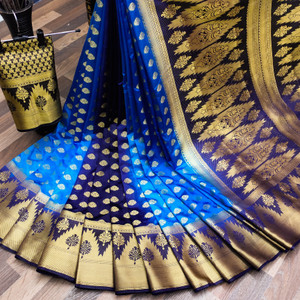 Radhe designer Dyed Banarasi Nylon Saree