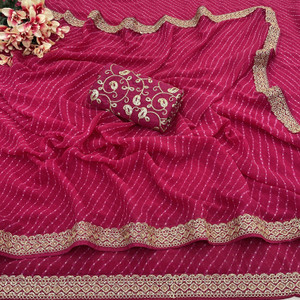 Disha Fashion Embroidered, Self Design Banarasi Georgette Saree
