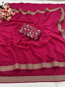 Disha Fashion Embroidered, Self Design Banarasi Georgette Saree