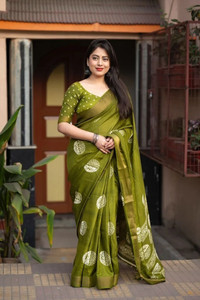 J6 Designers Printed Hand Batik Cotton Silk Saree