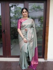 AVANTIKA FASHION Woven Kanjivaram Pure Silk, Art Silk Saree