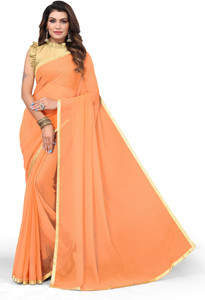 Madhur milan Solid/Plain Daily Wear Georgette Saree