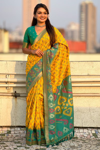 ROOP LAVANYA Woven Patola Cotton Silk, Jacquard Saree