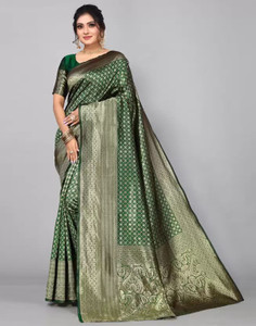 Kronzam Woven Kanjivaram Jacquard Saree