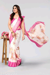 THESIYA FAB Animal Print, Embellished, Geometric Print, Graphic Print, Solid/Plain, Temple Border, Woven Banarasi Jacquard, Art Silk Saree