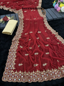 NERTA BOUTIQUE Embroidered Bollywood Georgette Saree