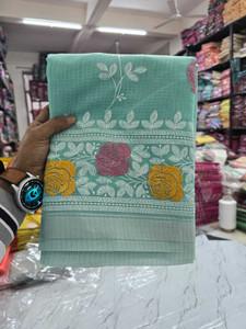 Tilfelle Embroidered Kota Doria Cotton Blend Saree