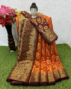 SHYAM TEX Woven Kanjivaram Nylon, Jacquard Saree